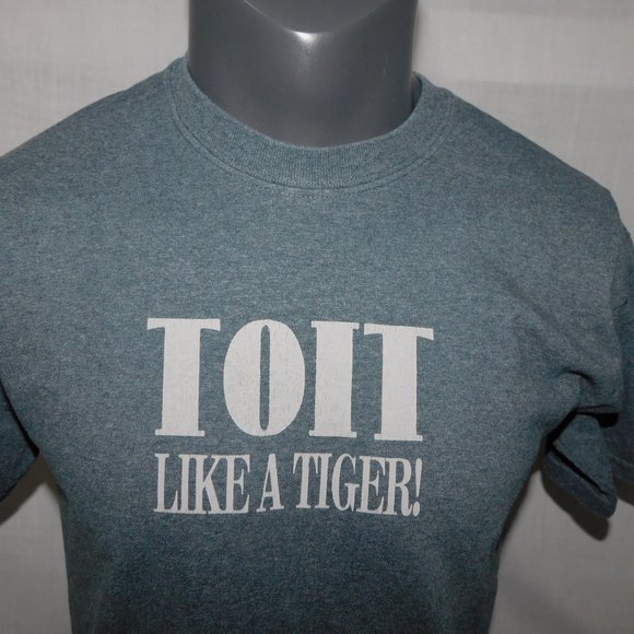 Muskoka Bearwear TOIT LIKE A TIGER Mens M Gray T Shirt - Picture 3 of 8